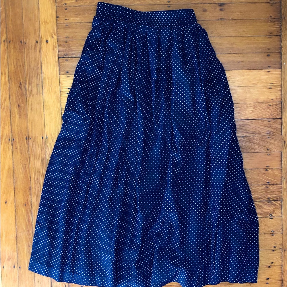 Vintage polka dot navy skirt